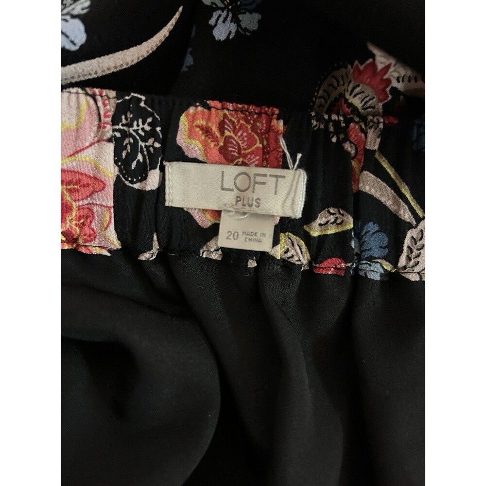 Full Button Front Floral Skirt Slit Zip Close Whimsigoth LOFT Plus Women's 20 - Picture 7 of 8